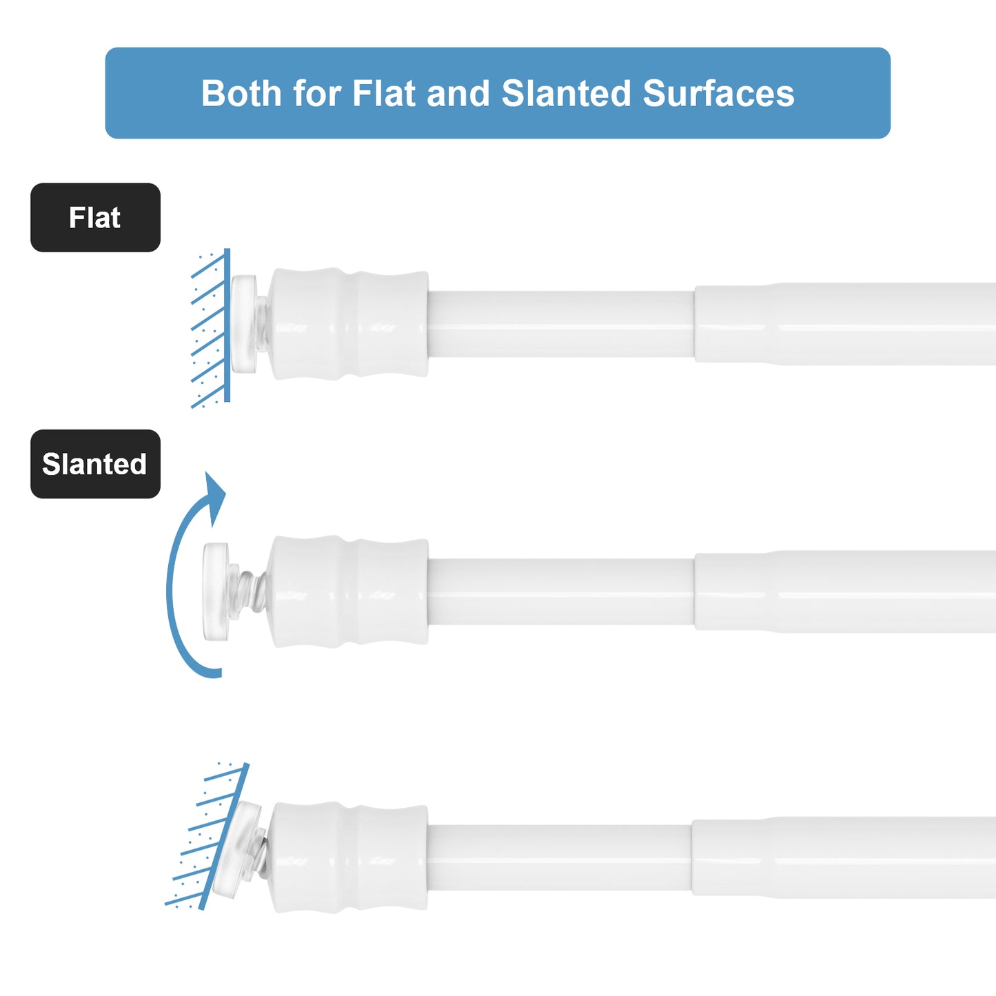 TYRON Slim Spring Tension Rod, 3/8 in. Diameter, Adjustable Skinny Thin Tension Curtain Rod No Drilling, Window Sash Tension Rods